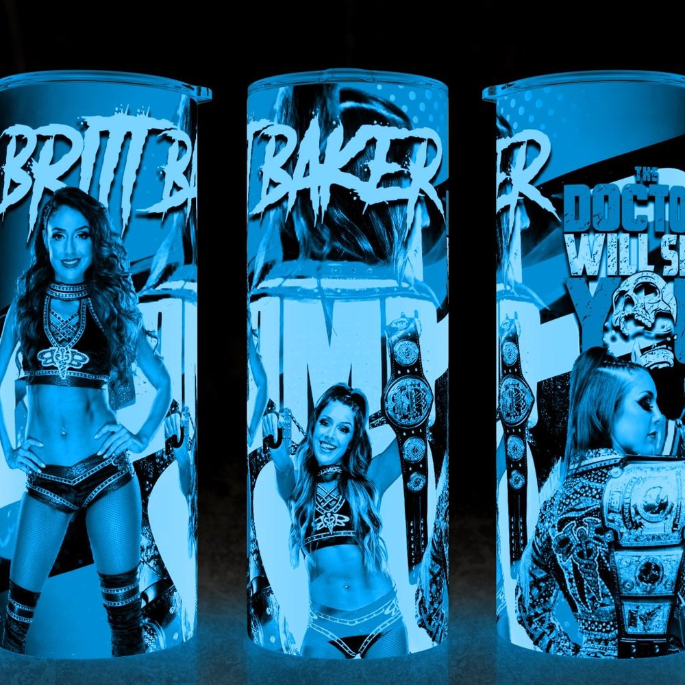 Glow in the Dark Britt Baker AEW Wrestling Cup Mug Tumbler 20oz